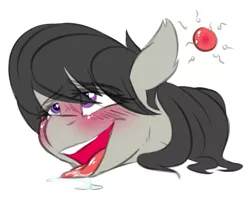 Size: 1302x1026 | Tagged: suggestive, artist:drizziedoodles, derpibooru import, octavia melody, ahegao, an egg being attacked by sperm, blushing, drool, egg cell, female, floppy ears, heart, implied creampie, implied penetration, implied sex, implied vaginal, impregnation, lidded eyes, male, offscreen character, open mouth, simple background, smiling, solo, solo female, spermatozoon, straight, tongue out, white background, wingding eyes