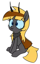 Size: 840x1329 | Tagged: safe, artist:wafflecakes, derpibooru import, oc, oc:hexferry, unofficial characters only, mothpony, original species, pony, chest fluff, colored pupils, cute, female, mare, ocbetes, simple background, sitting, smiling, solo, transparent background