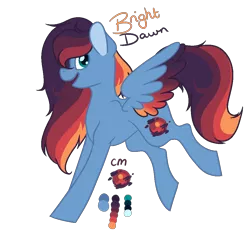 Size: 1000x1000 | Tagged: safe, artist:pinkpolkadotsocks, derpibooru import, oc, oc:bright dawn, unofficial characters only, pegasus, pony, female, magical lesbian spawn, mare, offspring, parent:princess luna, parent:rainbow dash, parents:lunadash, reference sheet, simple background, solo, transparent background