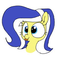 Size: 214x203 | Tagged: safe, artist:wafflecakes, derpibooru import, oc, oc:lemon frost, unofficial characters only, simple background, solo, tongue out, transparent background