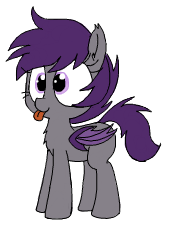 Size: 171x226 | Tagged: safe, artist:wafflecakes, derpibooru import, oc, oc:nolegs, unofficial characters only, bat pony, simple background, solo, standing, tongue out, transparent background