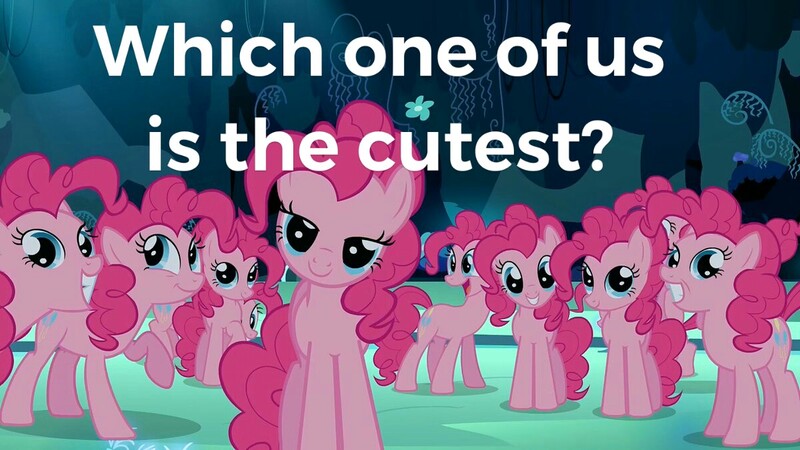 Size: 1200x675 | Tagged: bedroom eyes, bronybait, clone, cute, derpibooru import, diapinkes, edit, edited screencap, pinkie clone, pinkie pie, safe, screencap, self ponidox, that cute clone, too many pinkie pies