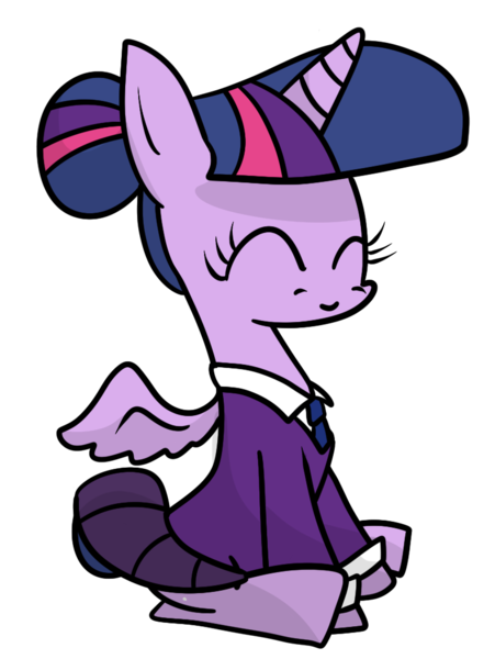 Size: 790x1050 | Tagged: safe, alternate version, artist:moonatik, derpibooru import, twilight sparkle, twilight sparkle (alicorn), alicorn, alternate hairstyle, clothes, cute, hair bun, necktie, pleated skirt, shirt, simple background, sitting, skirt, skirt lift, smiling, solo, sweater, tail bun, transparent background, twiabetes