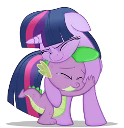Size: 1716x1768 | Tagged: safe, artist:invisibleink, derpibooru import, spike, twilight sparkle, twilight sparkle (alicorn), alicorn, dragon, pony, castle sweet castle, my little pony: the movie, black background, commission, crying, female, happy, hug, mama twilight, mare, movie accurate, simple background, tears of joy, transparent background, vector