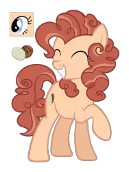 Size: 1500x2000 | Tagged: safe, artist:darlyjay, derpibooru import, oc, oc:lucky cookie, unofficial characters only, earth pony, pony, cute, cutie mark, eyes closed, female, mare, offspring, parent:cheese sandwich, parent:pinkie pie, parents:cheesepie, raised hoof, simple background, smiling, solo, transparent background