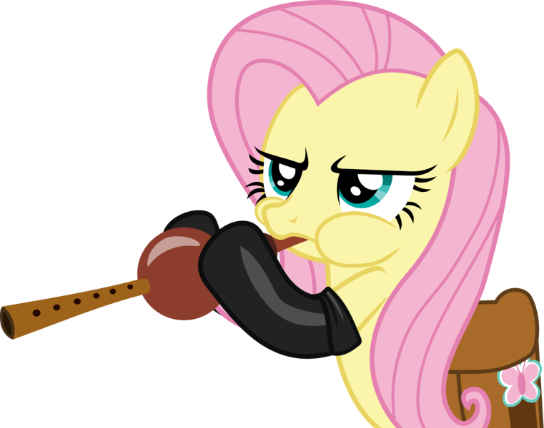 Size: 5653x4456 | Tagged: safe, artist:frownfactory, derpibooru import, fluttershy, pegasus, pony, .svg available, absurd resolution, blowing, clothes, female, fireproof boots, flute, gloves, mare, musical instrument, saddle bag, simple background, solo, svg, transparent background, vector