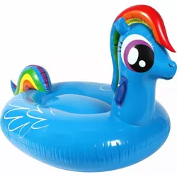 Size: 1380x1380 | Tagged: safe, derpibooru import, rainbow dash, pegasus, pony, bootleg, female, floaty, handles, inflatable, inflatable toy, missing cutie mark, pool toy, simple background, smiling, solo, wat, white background