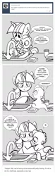 Size: 735x2349 | Tagged: artist:mamatwilightsparkle, ask, baby, baby spike, comic, derpibooru import, diaper, dragon, female, filly, filly twilight sparkle, grayscale, mama twilight, mama twilight sparkle, monochrome, potty training, safe, spike, tumblr, twilight sparkle, younger