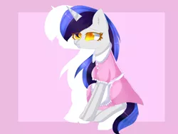 Size: 2440x1830 | Tagged: safe, artist:wintersporkle, derpibooru import, oc, oc:cappie, unofficial characters only, pony, clothes, crossdressing, dress, femboy, maid, male, simple background, sissy, solo, stallion, trap, uniform