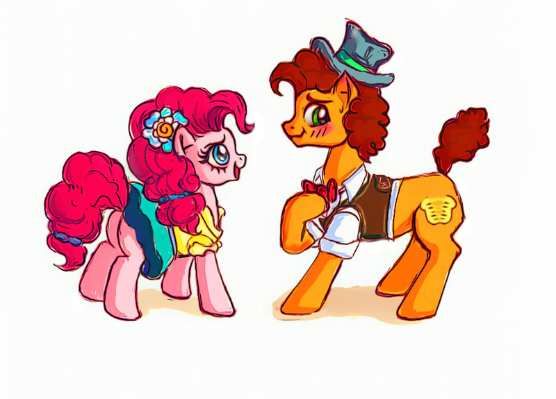 Size: 900x647 | Tagged: safe, artist:arimovergremrider, derpibooru import, cheese sandwich, pinkie pie, cheesepie, cheesypie, clothes, female, hat, male, shipping, straight