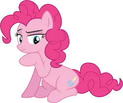 Size: 6698x5629 | Tagged: safe, artist:illumnious, derpibooru import, pinkie pie, earth pony, pony, a friend in deed, .ai available, absurd resolution, female, mare, simple background, sitting, solo, thinking, transparent background, unsure, vector