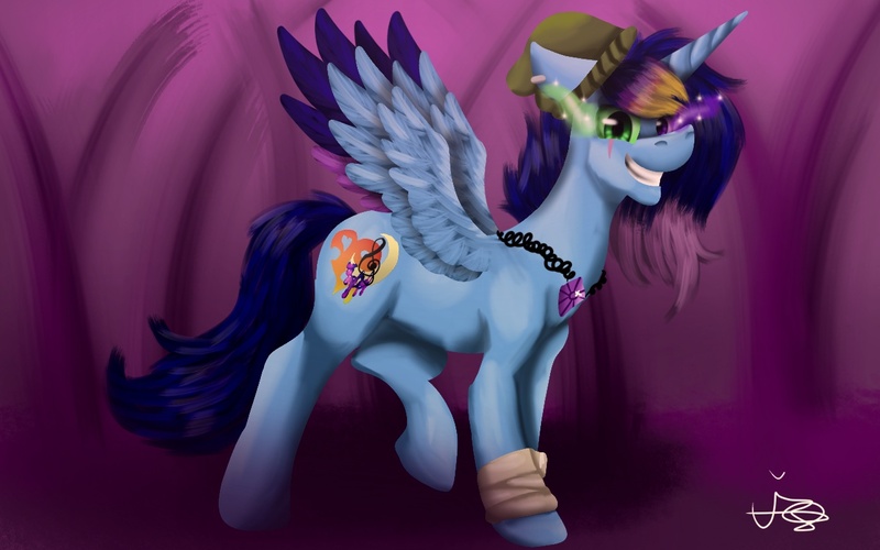 Size: 1280x800 | Tagged: alicorn, alicorn oc, artist:lordofthefeathers, commission, derpibooru import, glowing eyes, grin, jewelry, necklace, oc, oc:melody sketch, safe, smiling, solo, unofficial characters only