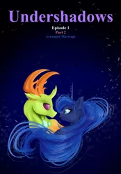 Size: 1024x1472 | Tagged: safe, artist:falling-stars-1, derpibooru import, princess luna, thorax, alicorn, changedling, changeling, duo, female, king thorax, male, mare, shipping, story included, straight, thuna