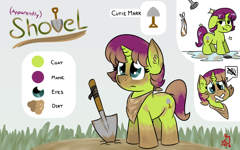 Size: 1200x750 | Tagged: artist:glimglam, bandana, cute, derpibooru import, dirt, dirty, ear fluff, female, filly, mute, oc, oc:apparently shovel, ocbetes, reference sheet, safe, shower, :t, tape, unofficial characters only