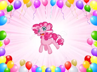 Size: 567x421 | Tagged: safe, artist:biscuitloveskitty, derpibooru import, pinkie pie, pony, balloon, solo