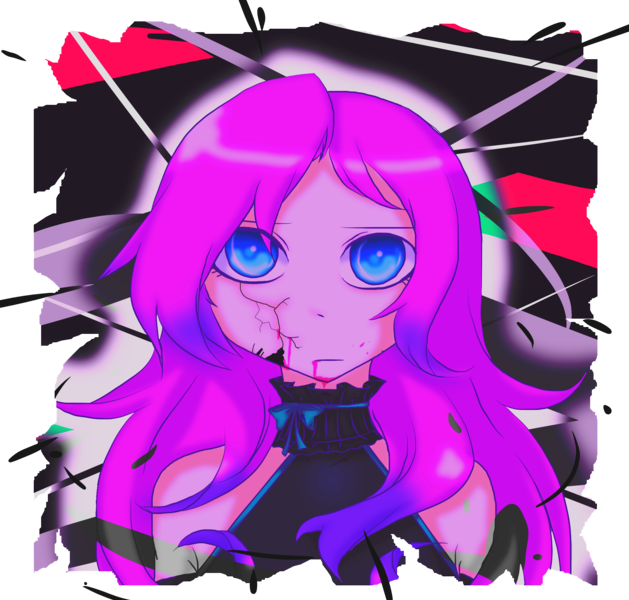 Size: 2232x2128 | Tagged: artist:biscuitloveskitty, derpibooru import, ghost rule, human, humanized, pinkamena diane pie, pinkie pie, semi-grimdark, solo, vocaloid