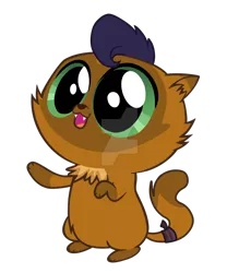 Size: 1024x1169 | Tagged: abyssinian, artist:magpie-pony, baby, capperbetes, capper dapperpaws, cat, cute, derpibooru import, kitten, my little pony: the movie, safe, semi-anthro, simple background, solo, transparent background, watermark, younger