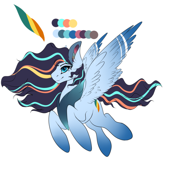 Size: 2000x2000 | Tagged: safe, artist:havoxious, derpibooru import, oc, oc:neon winds, unofficial characters only, pegasus, pony, blue eyes, chest fluff, colored wings, ear fluff, gradient hooves, gradient wings, reference, simple background, solo, transparent background