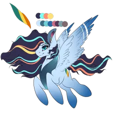 Size: 2000x2000 | Tagged: safe, artist:havoxious, derpibooru import, oc, oc:neon winds, unofficial characters only, pegasus, pony, blue eyes, chest fluff, colored wings, ear fluff, gradient hooves, gradient wings, reference, simple background, solo, transparent background