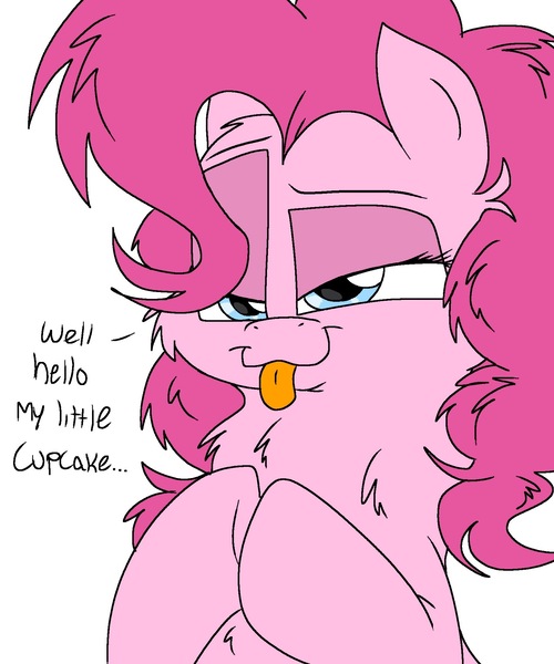 Size: 1668x2000 | Tagged: questionable, artist:kdbrony, derpibooru import, pinkie pie, adorasexy, bedroom eyes, chest fluff, cute, not porn, sexy, tongue out