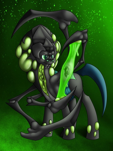 Size: 3000x4000 | Tagged: abathur, artist:xain-russell, changeling, creepy, crossover, derpibooru import, extra eyes, extra limbs, heart of the swarm, mandibles, ponified, safe, solo, starcraft, starcraft 2, zerg