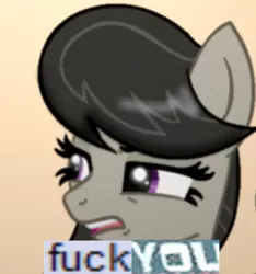 Size: 600x640 | Tagged: caption, cropped, derpibooru import, disgusted, expand dong, exploitable meme, female, fuck you, image macro, meme, octavia melody, safe, solo, vulgar