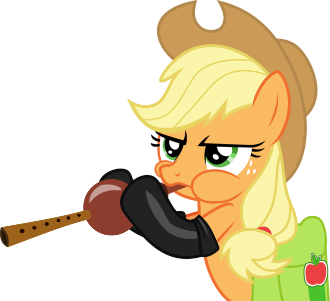 Size: 5653x5154 | Tagged: safe, artist:frownfactory, derpibooru import, applejack, earth pony, pony, somepony to watch over me, .svg available, absurd resolution, clothes, female, fireproof boots, flute, gloves, mare, musical instrument, saddle bag, simple background, solo, svg, transparent background, vector