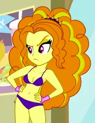 Size: 560x720 | Tagged: suggestive, derpibooru import, edit, edited screencap, editor:ah96, screencap, adagio dazzle, equestria girls, rainbow rocks, bra, breast edit, breasts, cleavage, clothes, cropped, female, panties, purple underwear, solo, underwear, underwear edit