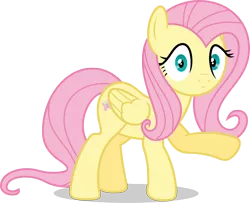 Size: 7000x5681 | Tagged: safe, artist:luckreza8, derpibooru import, fluttershy, pegasus, pony, .svg available, absurd resolution, behaving like a cat, cute, female, looking at you, mare, raised hoof, shyabetes, simple background, solo, transparent background, vector