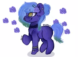 Size: 787x578 | Tagged: safe, artist:yunieelloa, derpibooru import, oc, oc:jade, unofficial characters only, earth pony, pony, female, mare, nose piercing, nose ring, piercing, raised hoof, solo