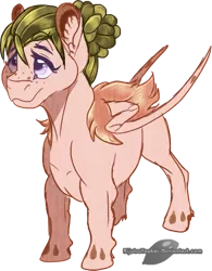 Size: 401x513 | Tagged: safe, artist:bijutsuyoukai, derpibooru import, oc, oc:pixie, unofficial characters only, grottoling, original species, pony, female, plucked wings, simple background, solo, transparent background