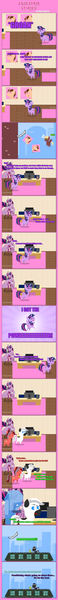 Size: 1205x12510 | Tagged: safe, artist:estories, derpibooru import, twilight sparkle, twilight sparkle (alicorn), oc, oc:ademitia, oc:neigh sayer, oc:neo strike, oc:quaint dart, oc:shadow dash, oc:snoopy stallion, alicorn, ghost, pony, comic, computer, necktie, pointy ponies