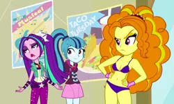 Size: 1193x714 | Tagged: suggestive, derpibooru import, edit, edited edit, edited screencap, editor:ah96, editor:slayerbvc, screencap, adagio dazzle, aria blaze, sonata dusk, equestria girls, rainbow rocks, bra, breasts, cleavage, clothes, gem, midriff, panties, purple underwear, siren gem, the dazzlings, underwear, underwear edit