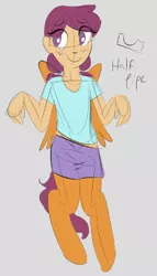 Size: 602x1056 | Tagged: artist:heretichesh, derpibooru import, futa, intersex, oc, oc:halfpipe, offspring, parent:scootaloo, safe, satyr, solo, unofficial characters only