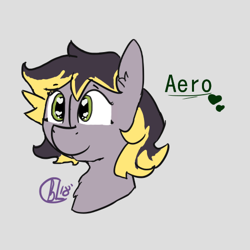 Size: 500x499 | Tagged: safe, artist:blacklightbuggo, derpibooru import, oc, oc:aero, unofficial characters only, pegasus, pony, bust, colt, cute, gray background, heart eyes, male, offspring, parent:derpy hooves, parent:oc:warden, parents:canon x oc, parents:warderp, simple background, solo, trap, wingding eyes