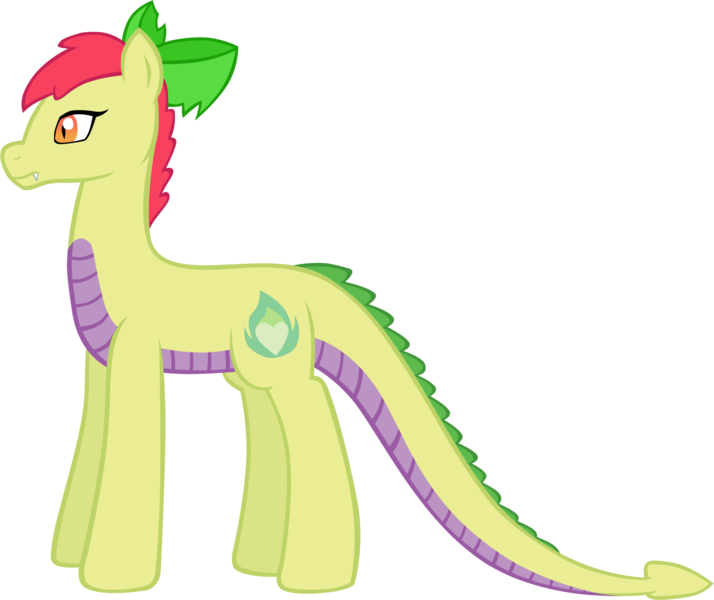 Size: 1810x1522 | Tagged: artist:ludiculouspegasus, bow, cutie mark, derpibooru import, dracony, heart, hybrid, interspecies offspring, oc, oc:apple spice, offspring, older, parent:apple bloom, parent:spike, parents:spikebloom, safe, simple background, solo, unofficial characters only, white background