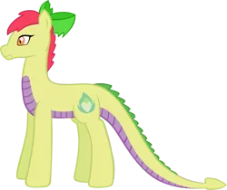 Size: 1810x1522 | Tagged: artist:ludiculouspegasus, bow, cutie mark, derpibooru import, dracony, heart, hybrid, interspecies offspring, oc, oc:apple spice, offspring, older, parent:apple bloom, parent:spike, parents:spikebloom, safe, simple background, solo, unofficial characters only, white background