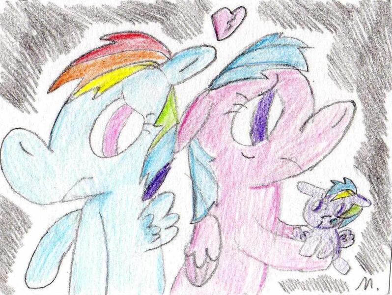 Size: 1334x1003 | Tagged: artist:ptitemouette, dashfly, derpibooru import, female, firefly, g1, g1 to g4, generation leap, lesbian, oc, oc:speed flash, parent:firefly, parent:rainbow dash, parents:dashfly, rainbow dash, safe, shipping