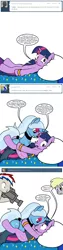 Size: 600x2400 | Tagged: suggestive, artist:dekomaru, derpibooru import, derpy hooves, trixie, twilight sparkle, oc, tumblr:ask twixie, ask, comic, female, implied appledash, implied lesbian, implied shipping, lesbian, shipping, tumblr, twixie