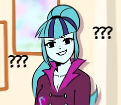 Size: 2265x1969 | Tagged: safe, artist:nairdags, derpibooru import, sonata dusk, equestria girls, bust, confused, confused nick young, female, meme, parody, question mark, reaction image, solo
