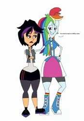 Size: 1937x2776 | Tagged: safe, artist:hunterxcolleen, derpibooru import, rainbow dash, human, equestria girls, big hero 6, crossover, gogo tomago, humanized, rapeface, talking