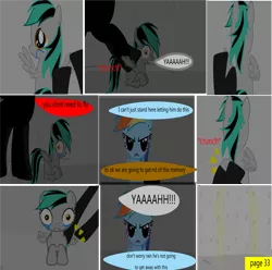 Size: 8000x7950 | Tagged: 1000 hours in ms paint, absurd resolution, abuse, artist:closingrain, artist:mellowbomb, broken wing, comic, comic:calamity fateful, derpibooru import, dialogue, grimdark, oc, oc:closingrain, rainbow dash