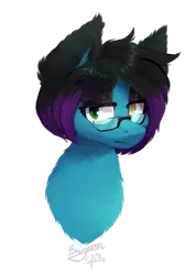 Size: 810x1140 | Tagged: safe, artist:crownedspade, derpibooru import, oc, oc:despy, unofficial characters only, pony, bust, female, fluffy, glasses, heterochromia, mare, portrait, simple background, solo, transparent background