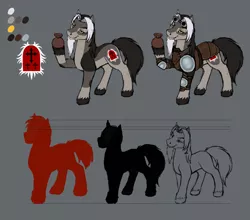 Size: 4000x3518 | Tagged: safe, artist:wwredgrave, derpibooru import, oc, oc:nick redgrave, ponified, earth pony, pony, armor, beard, cross, cutie mark, facial hair, grave, male, reference, reference sheet, sketch, solo, stallion