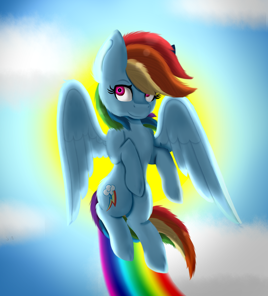 Size: 1000x1100 | Tagged: safe, artist:king-justin, derpibooru import, rainbow dash, pegasus, pony, female, mare, paint tool sai, solo