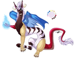 Size: 1595x1265 | Tagged: artist:bijutsuyoukai, derpibooru import, draconequus, draconequus oc, next generation, oc, oc:voodoo, parent:discord, parents:zecord, parent:zecora, safe, simple background, solo, transparent background, unofficial characters only