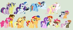 Size: 2488x1044 | Tagged: safe, artist:pink-playdoh, derpibooru import, apple bloom, applejack, bulk biceps, button mash, caramel, cheese sandwich, comet tail, fancypants, flash sentry, fluttershy, pinkie pie, pipsqueak, rainbow dash, rarity, rumble, scootaloo, soarin', starlight glimmer, sunburst, sunset shimmer, sweetie belle, twilight sparkle, pony, carajack, cheesepie, cometlight, female, flashimmer, flutterbulk, male, pipbloom, raripants, rumbloo, shipping, soarindash, starburst, straight, sweetiemash