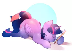 Size: 3966x2814 | Tagged: safe, artist:b-epon, derpibooru import, twilight sparkle, twilight sparkle (alicorn), alicorn, pony, abstract background, book, bookhorse, cute, eyes closed, female, folded wings, high res, mare, misleading thumbnail, sleeping, solo, that pony sure does love books, the ass was fat, twiabetes, twibutt