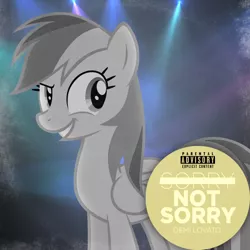 Size: 800x800 | Tagged: safe, artist:mrlolcats17, artist:penguinsn1fan, derpibooru import, rainbow dash, pony, cover, demi lovato, solo