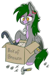 Size: 713x1062 | Tagged: safe, artist:kyaokay, derpibooru import, oc, unofficial characters only, pegasus, pony, box, clock, crowbar, fixing, hammer, happy, mouth hold, nail, simple background, sitting, solo, transparent background, wrench